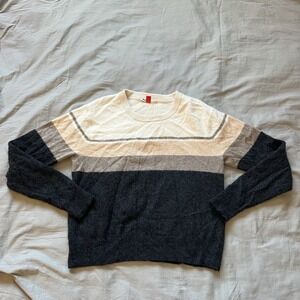 MARINE LAYER Cashmere Sweater Womens Size Small Grey Black Ivory 14697 Pullover